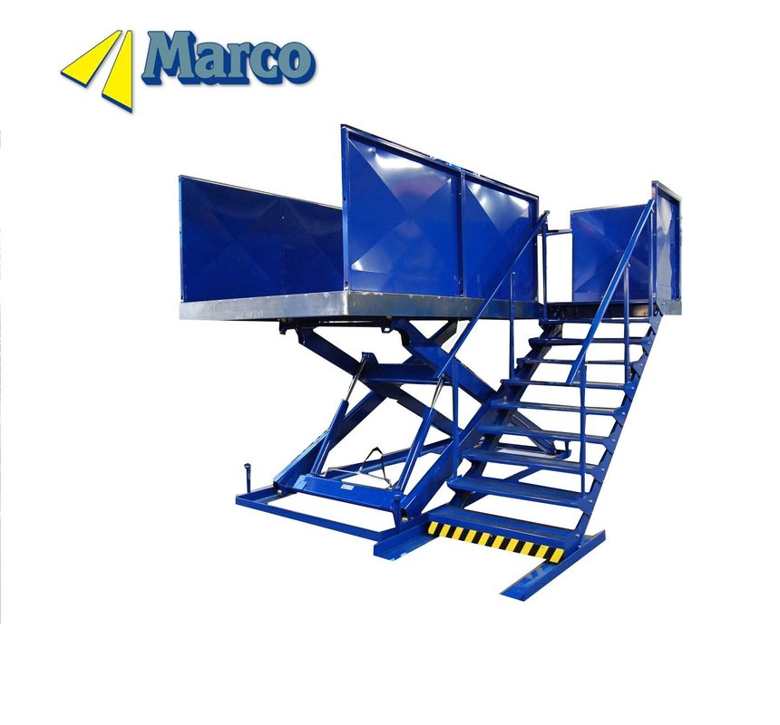 Meccanismo di sollevamento a forbice Piattaforma di lavoro idraulica con capacità di 1000 kg e scala collegata